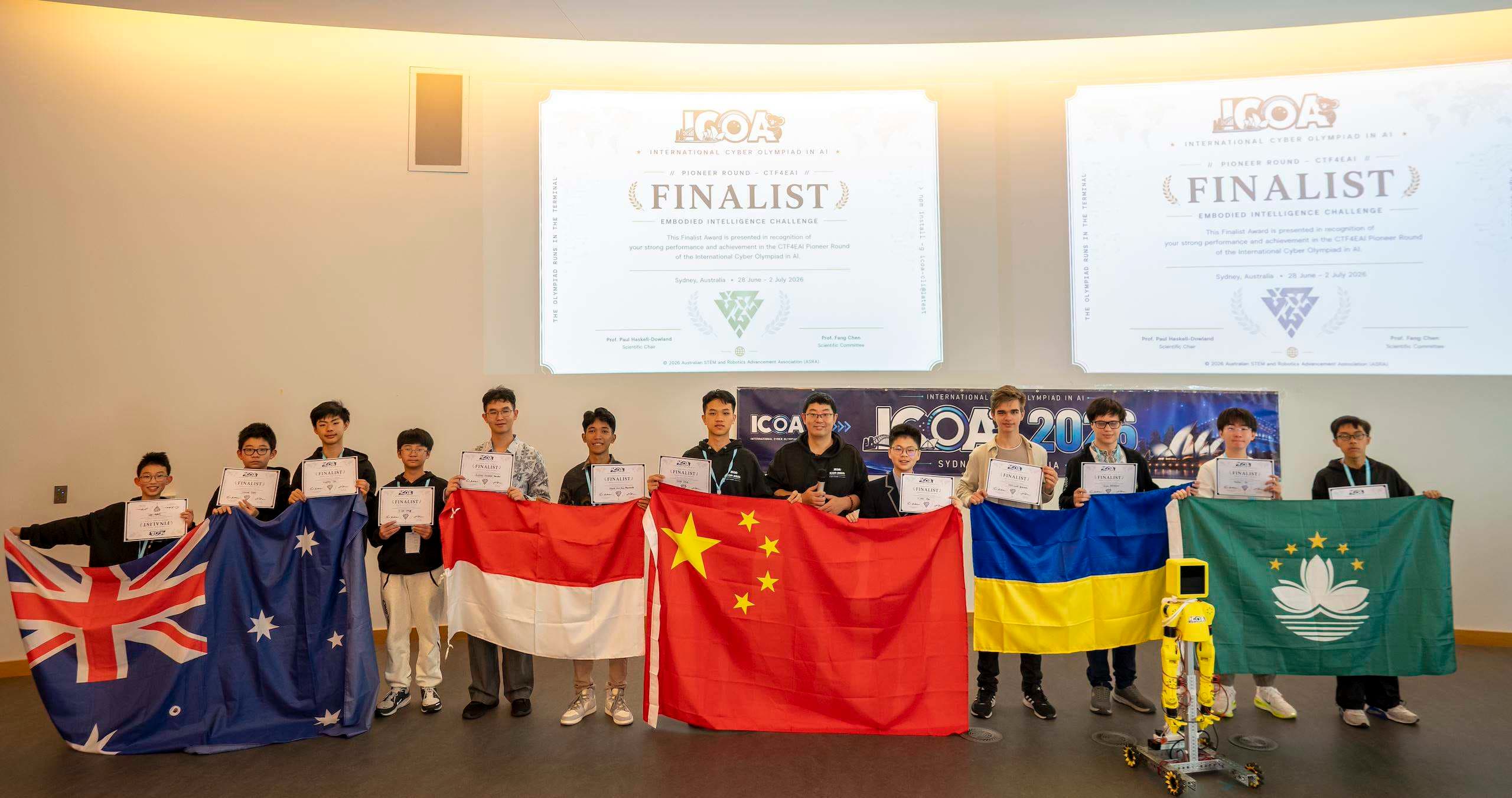 Perwakilan seluruh negara membawa bendera masing-masing di ICOA 2026 Sydney, Indonesia di antaranya